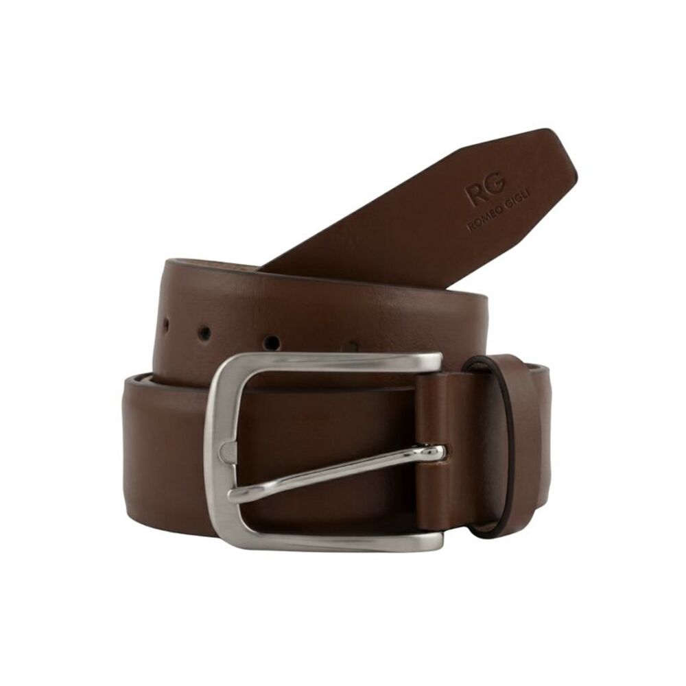 Romeo Gigli Heritage Brown Leather Adjustable Mens Belt